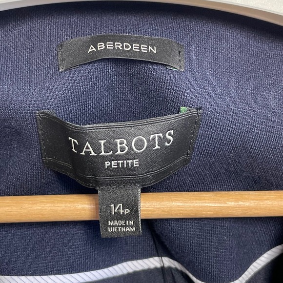 NWT Talbots Aberdeen Blazer Navy Blue Petite Size 14P Two Button Pockets - Picture 3 of 8